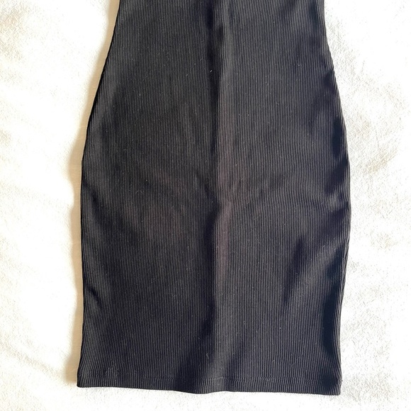 H&M Black Black Ribbed Halter Neck Bodycon Mini Dress, Size XXS - Picture 4 of 6